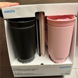 Owala Black and Pink Tumbler Set